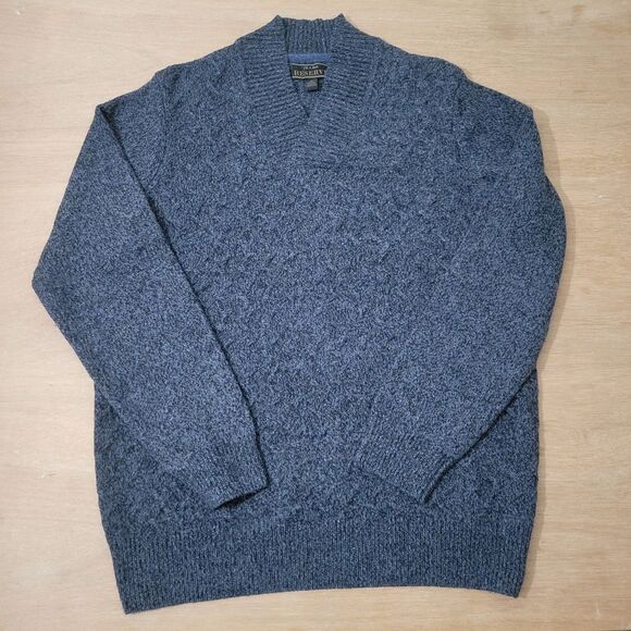 Jos a Bank Reserve Blue Shawl Sweater V Neck Wool Blend Size Medium In Men's - Picture 2 of 12